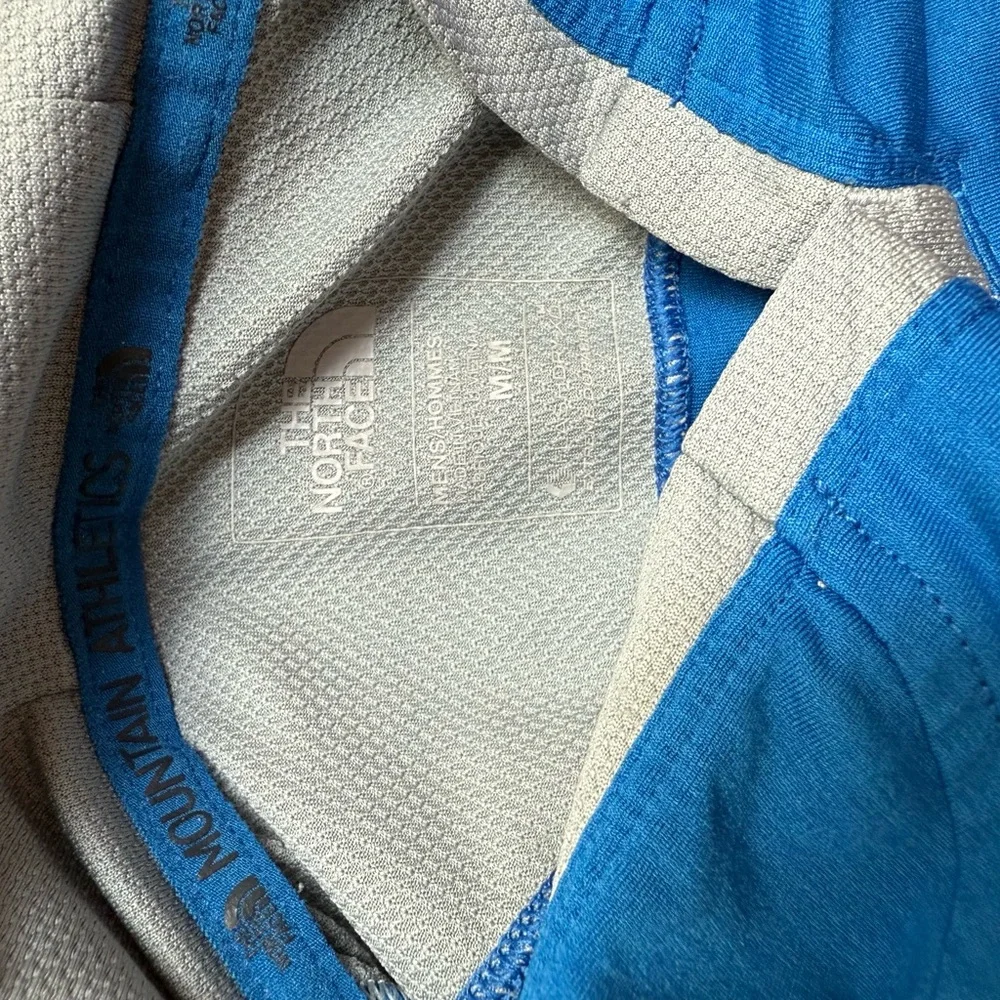 The North Face Blue and Gray Athletic Pullover Hoodie